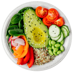 Fresh Vietnamese appetizers and healthy green salad bowl served at Pho Fresh Sacramento.